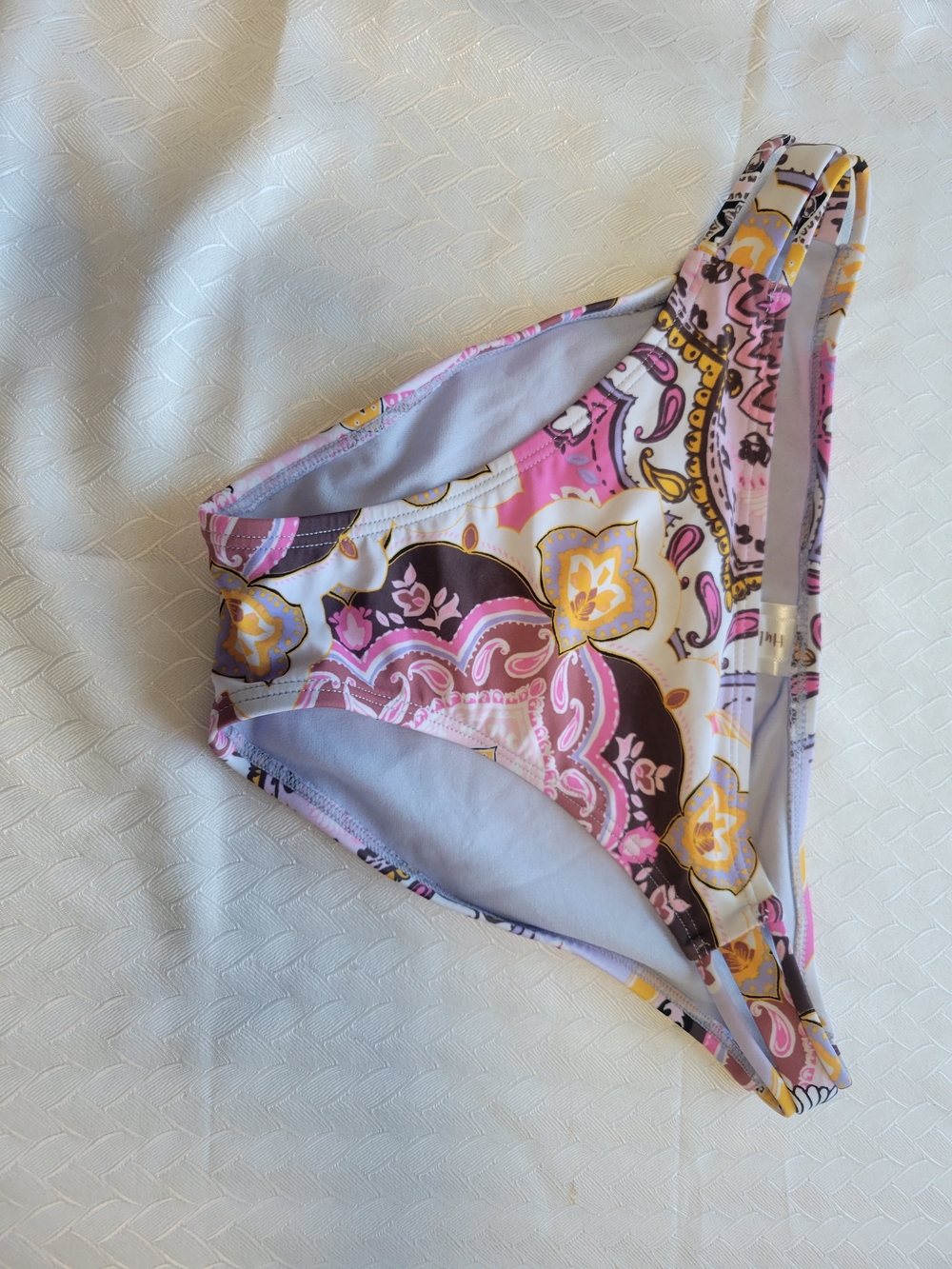 Hula Honey Pink Yellow Brown Paisley Bikini Bottoms